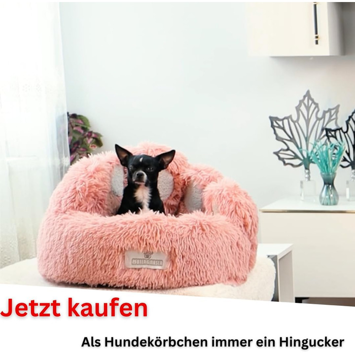 Кругле лежанка для собак Pfoten&nasen® Bärenpfote, 55-65 см, коричнева, XS, плюшеве, зручне, миється