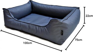 Лебон - лежанка для собак Паула Плюс | Ортопедична | 4 кольори | 4 розміри | Легко чистити | Водовідштовхувальна (L, Сірий) L Сірий