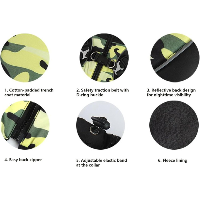 Водонепроникна зимова куртка для собак та цуценят | Зимова куртка для собак з світловідбиваючими смугами (S)