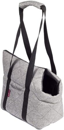 Сумка-переноска для собак та котів, сіра (стьобана), M, до 10 кг, 38 x 28 x 28 см