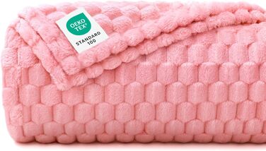 М'яка ковдра для собак та котів Luciphia, 3 шт. у наборі, фланель, 52x76 см, рожева