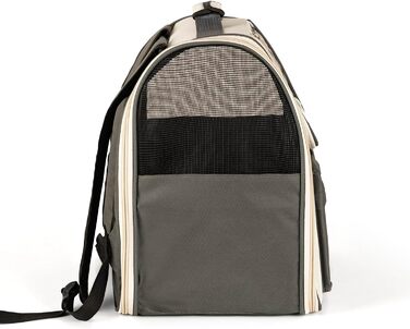 Рюкзак для тварин Petsona: переноска для кота та собаки, сірий, 37 × 34 × 25 см