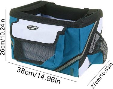 Велосипедна сумка-переноска для тварин, блакитна: переноска для собак, котів, кроликів