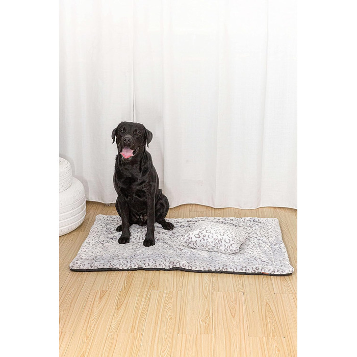 М'яка ковдра для собак та котів Raikou з плюшевою подушкою, 120x85 см, леопардовий принт