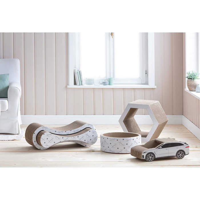 Кігтеточка для котів Dehner Lieblinge Scratch Circle з котячою м'ятою, діаметр 43 см, висота 15.5 см, з натурального картону, сертифікат FSC®