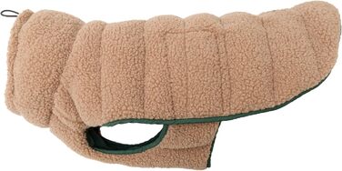 Зимовий теплий одяг для собак: двосторонній теплий одяг з пуховим дизайном, теплий одяг з Sherpa, сучасна куртка для собак, зимовий одяг для собак (зелений/бежевий, 65)