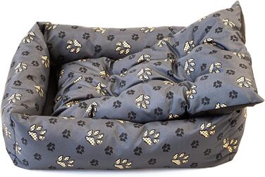 Водонепроникне ліжко для собак - ліжка для маленьких та великих собак, кошик для собак, антиковзаюча підставка (65x55x16, Велика лапа)