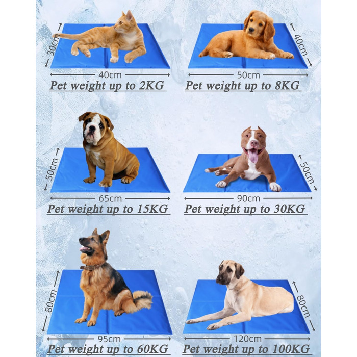 Килимок охолоджуючий для собак з нетоксичним гелем, самоохолоджуючий, стійкий до подряпин, миючий, для домашніх тварин, довговічний, ідеальний для літа (хвилястий, 40x50 см)
