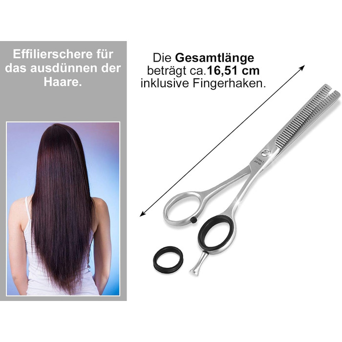 Професійні ножиці для волосся: фрiзурнi та модельювальні, нержавiюча сталь, 6 дюймiв (15,24 см) та 6,5 дюймiв (16,51 см), для перфектного зрiзу волосся