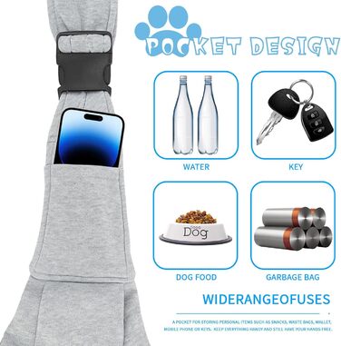 Сумка-переноска для тварин, регульована переноска для собак, реверсивна переноска для маленьких собак до 7 кг, переноска для собак, переноска для собак для прогулянок та активностей на відкритому повітрі (Сірий)