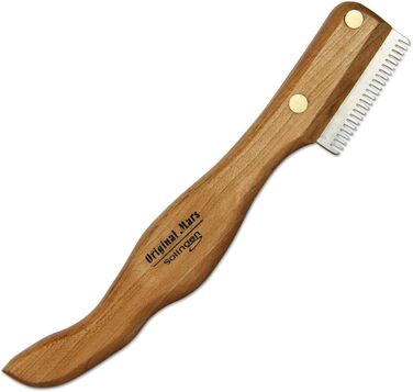 Ножиці для стрижки шерсті Schecker з нержавіючої сталі з ергономічною ручкою з вишневого дерева (середній зуб)