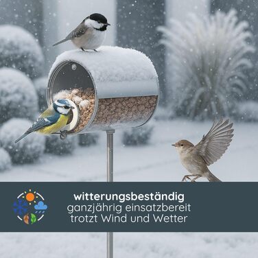 Годівниця для птахів MeLiTec з нержавіючої сталі, стояча, 150 см, 14x14 см