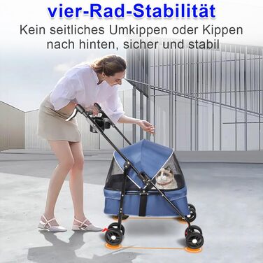 Візок для тварин Homewell: легкий, зручний, до 20 кг (блакитний)