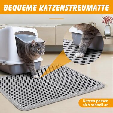 Килимок для котячого туалету Ondware, 117.8 x 66 см, двошаровий, водонепроникний (сірий)