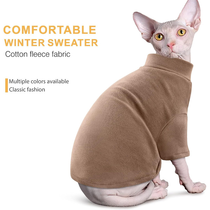 Теплий светр для котів Sphynx, 2 шт, з рукавами, зимовий одяг для лисих котів, чорний і фіолетовий, м'який трикотажний комбінезон для кошенят та цуценят