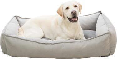 Тріксі Ле́ні - лежанка для собак, 60x50 см, пісочно-сіра. Зручне місце для сну, кошик для собак середніх порід, неслизька та пральна.