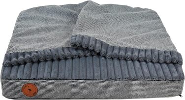 М'яке ліжко для собак середніх порід з ортопедичною матрацною поверхнею, з капюшоном, неслизьке, з водонепроникним покриттям на блискавці (графіт, 70 x 60 x 8 см)