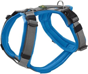 Нашийник для собак HUNTER Maldon, блакитно-сірий, м'який, з 3M Scotchlite, регульований, з ручкою, S-M