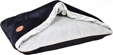 М'яке ліжко для собак та котів середнього та малого розміру з капюшоном, неслизьке, миється, дизайн Lauren, NEL (M 80 x 60 см), чорний колір