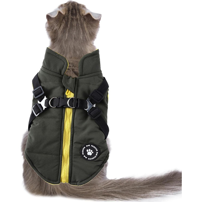 Зимовий теплий одяг для собак (бавовна, зелений, S) - водонепроникний, вітронепроникний, двосторонній