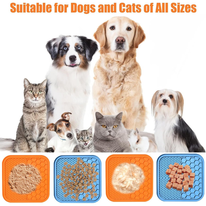 Лежанка-іграшка для собак AiQInu з присосками (2 шт.) з лопаткою, повільна годівниця, килимок для купання та грумінгу