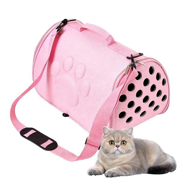 Трансформер для котів - сумка-переноска з регульованим плечовим ременем | Сумка для цуценят для подорожей, на вулицю, в літак, кемпінг, до ветеринара, в місто, рожева