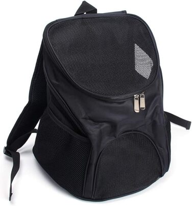 Рюкзак для собак і котів, переноска для тварин, рюкзак для собак до 4 кг, чорний (для подорожей, піших прогулянок, кемпінгу)