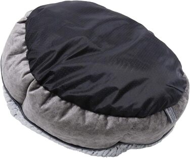 Кругле ліжко для собак з рожевого дерева, м'яке флісове покриття, імітація велюру, сіре, 64x64x20 см