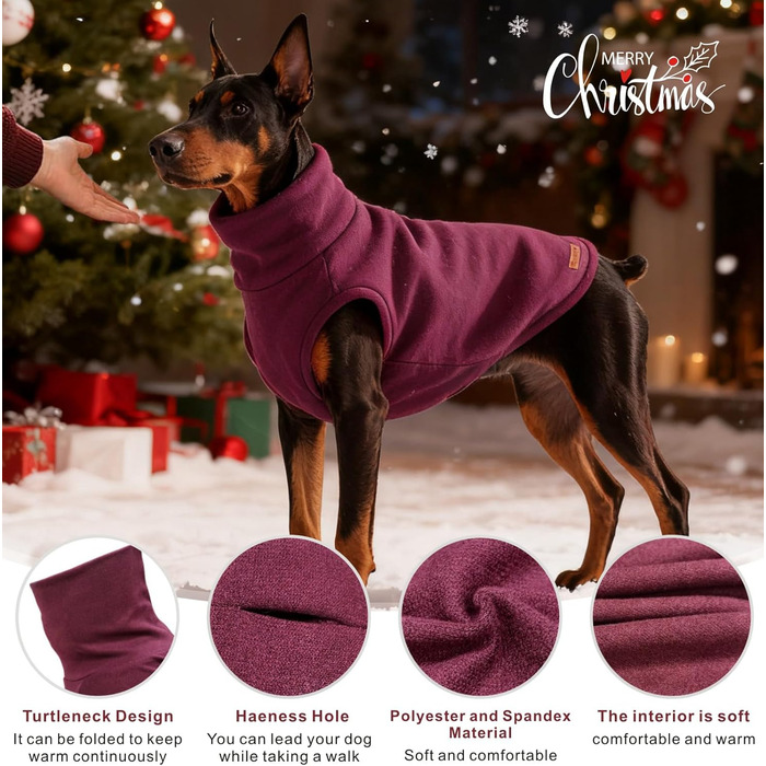 Світшот для собак Mosucoirl: теплий, м'який, для маленьких, середніх та великих собак, XS-4XL, червоний