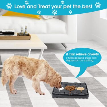 Килимок для собак VOOWO, силіконовий килимок-нюхалка для собак, миска-лежанка Slow Feeder з присосками для малих, середніх та великих собак (Сірий, маленький)