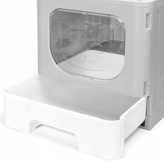 Відкритий лоток для котів Nobleza, сірий, з ручкою, 48,5 см x 38,5 см x 38,2 см