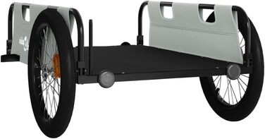 Причіп для велосипеда, вантажний, сірий, 135 x 68 x 37 см