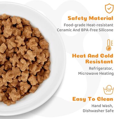 Набір мисок для котів Otauoaea (6 шт.) з кераміки, неслизький набір мисок для корму для котів та маленьких собак