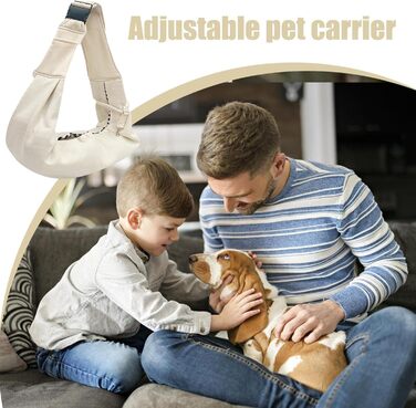 Шлейка для цуценят Sghtil, дихаюча, з регульованими ременями, для прогулянок та походів, бежева