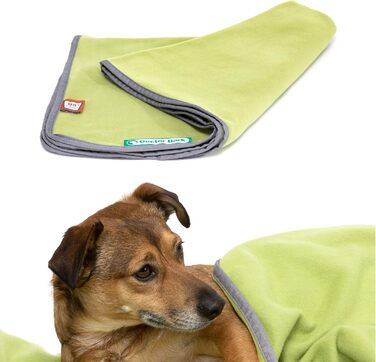 М'яка флісова ковдра для собак Doctor Bark, 100x70 см, зелений колір, Made in Germany. Можна прати до 95°C. Гігієнічна, тепла та зручна ковдра для собак на диван або в ліжечко.