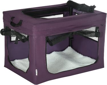 Транспортувальна переноска для котів та собак PawHut 80 см, фіолетовий колір, S