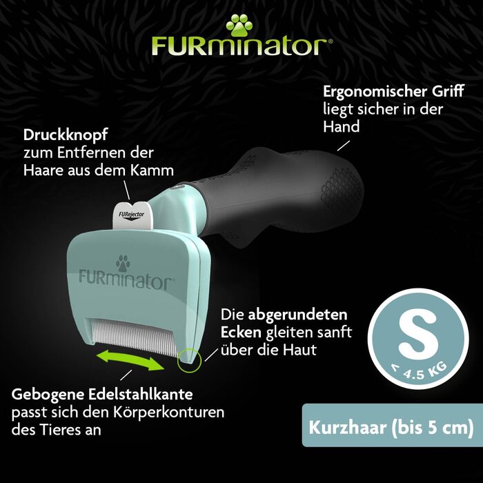 FURminator для котів S - знімач підшерстка, щітка для котів, видалення підшерстка, для короткошерстих котів
