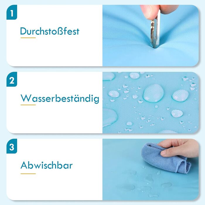 Кühlmatte для собак Pawtasy: охолоджуючий килимок для собак великих та середніх порід, 100 x 60 см, блакитний