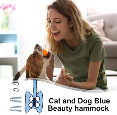Набір для догляду за кігтями собак та котів, безпечний, дихаючий, з ремінцем (блакитний, L)