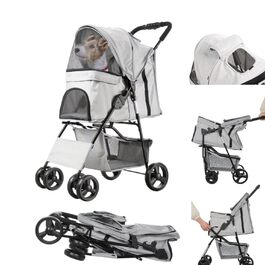 Візок для собак Сенна сірий, зручний для прогулянок