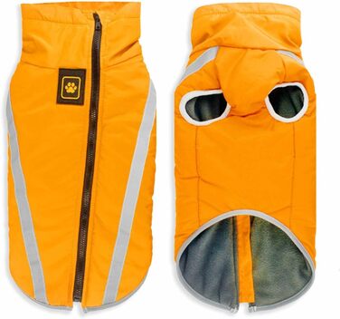 Зимова куртка Monkimau для великих собак XL-6XL | Водовідштовхуючий дощовик для собак з світловідбиваючими смугами, блискавкою та гумкою (XL, Жовтий)