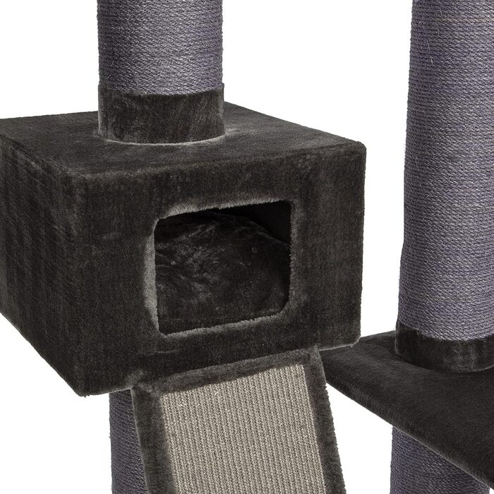 Котячий будиночок Kratzbaum Maine Coon 209 сірий XXL - міцний, великий, стабільний, з товстими сизаловими стовпами (діаметр ~20 см)