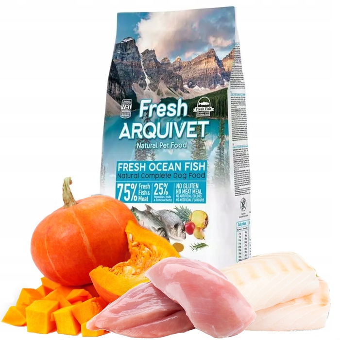 Вологий корм для собак ARQUIVET FRESH М'ясо та океанічна риба, 10 кг