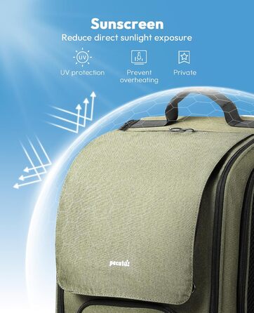 Рюкзак для кота Pecute Bubble з сіткою, портативний та складаний, для собак та котів, (42*32*26см), темно-зелений