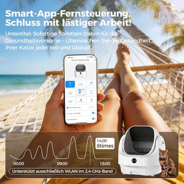 Автоматичний лоток для котів Katzenklo Selbstreinigend з контролем запаху, сенсорами та керуванням через додаток - для великих котів