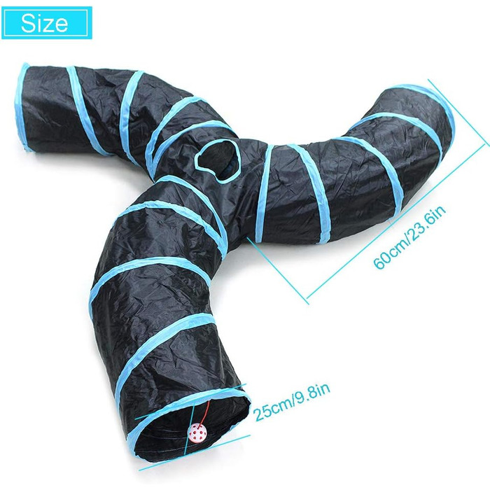 Туннель для котів Bemodst 3-в-1: ігровий комплекс, лабіринт, іграшка-спінер для кошенят, кроликів, щенят та інших дрібних тварин