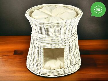 Кігтеточка-будиночок для котів, 50 см, з подушкою, з плетеної лози, двоярусна, для дому