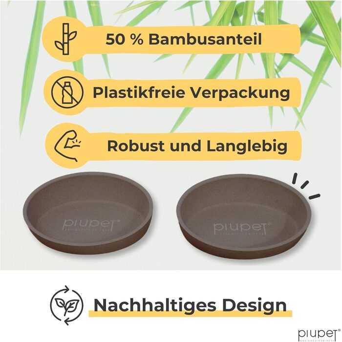 Набір мисок для котів PiuPet® 2 шт. | Миски для котів, неслизькі, для корму, 230 мл, сірі