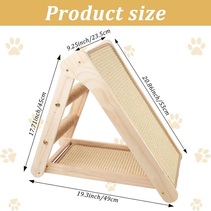 Котяче дряпальний борд Sibosen, 53x49x45 см, 3-в-1, з високоякісного сизалю, без встановлення