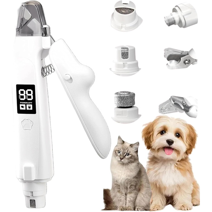 Професійна кусачка для собак 2-в-1 з LED-дисплеєм, тихий мотор, для собак великих, середніх та малих порід